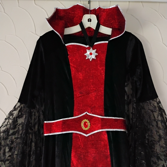 Girls Halloween Queen Vampire Costume Vampiress Dress Trick Or Treating Cosplay - Picture 5 of 16